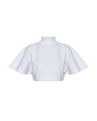 Alaïa White Short Top With Turtleneck