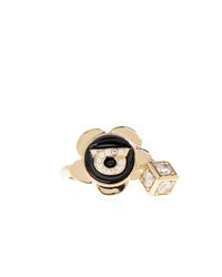 Ferragamo Metallic Ring With A Shimmering Crystal