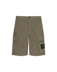 Stone Island Green Cargo Shorts for men