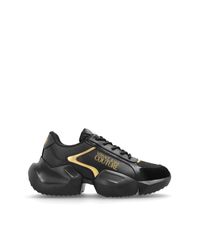 Versace Jeans Couture Black Sports Shoes With Printed Logo