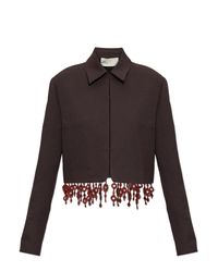 Tory Burch Brown Blazer With Decoratively Finished Hem