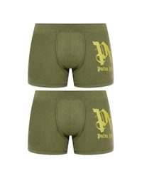 Palm Angels Green Two-Pack Of Boxers With Logo for men
