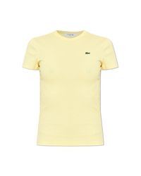 Lacoste Yellow Ribbed Fitted T-Shirt