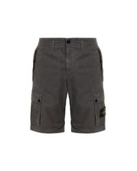 Stone Island Gray 'Cargo' Shorts for men