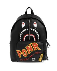 A Bathing Ape Black Backpack With Print for men
