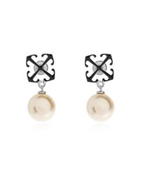 Off-White c/o Virgil Abloh Metallic Earrings With Glass Pearl