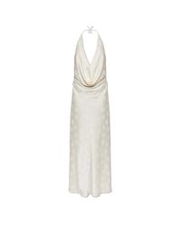 ROTATE BIRGER CHRISTENSEN White Satin Dress With Floral Motif