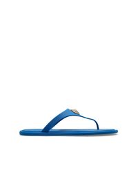 Versace Blue Flip-Flops With Logo