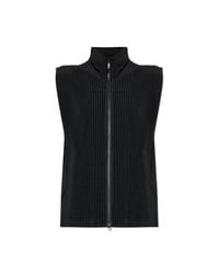 Homme Plissé Issey Miyake Black Pleated Short Coat for men