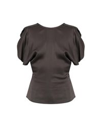 Victoria Beckham Black Satin Top