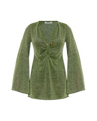 Oseree Green Dress With Lurex Thread