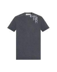Golden Goose Deluxe Brand Gray T-Shirt With Logo for men