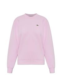 Lacoste Pink Sweatshirt With Logo Patch