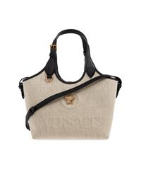 Versace Natural "La Medusa Canvas Mini" Bag