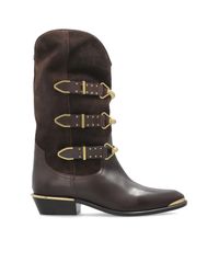 Isabel Marant Brown Cowboy Boots "Mexia"
