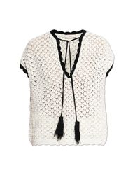 Akep White Crochet Sleeveless Top