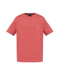 Paul Smith Pink T-Shirt With Logo Patch for men