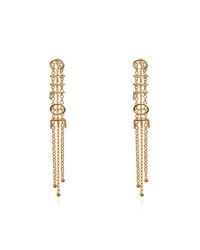 Chloé White Long Earrings With Logo