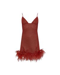 Oseree Red Feather Dress