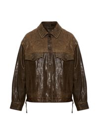 Golden Goose Deluxe Brand Brown Leather Jacket