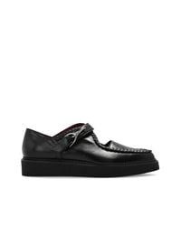 McQueen Black 'Wishbone Creeper' Leather Shoes