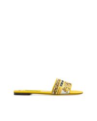 Dolce & Gabbana Yellow Slides With Logo
