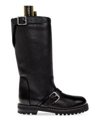 Fendi Black Leather Knee-High Boots 'Commando'