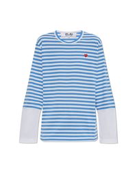 COMME DES GARÇONS PLAY Blue Long Sleeve T-Shirt