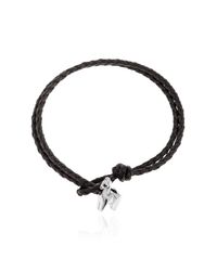 Bottega Veneta Black Leather Bracelet for men