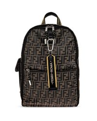 Fendi Black 'Climb' Monogram Backpack for men