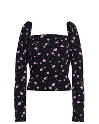Dolce & Gabbana Black Silk Shirt With Floral Motif