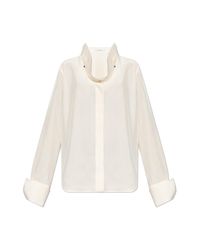 Givenchy White Silk Shirt With Decorative Collar
