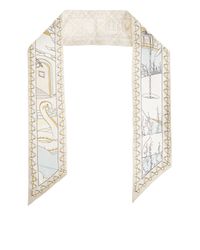 Tory Burch White Silk Scarf