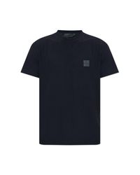 Stone Island Blue T-Shirt With Logo Patch for men