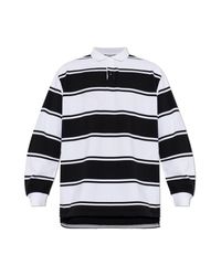 Balenciaga Black Striped Pattern Polo for men