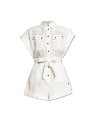 Zimmermann White Jumpsuit With A Waist Belt