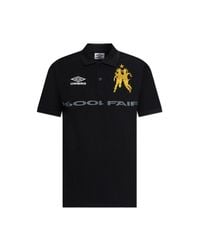 Umbro Black Polo With Embroidered Logo for men