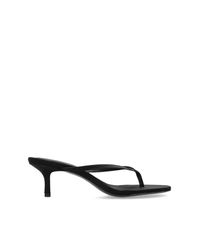Black Suede Studio Black Satin Heeled Mules 'Tash'