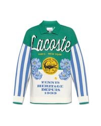 LACOSTE RUNWAY Blue Detailed Wool-Blend Sweater for men