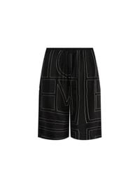 Totême Black Silk Shorts