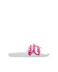 Versace Jeans Couture Pink Rubber Slides With A Raised Logo