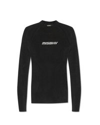 M I S B H V Black Long Sleeve Top