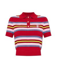 Casablanca Red Polo With Stripe Pattern