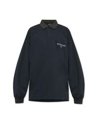 Balenciaga Blue Long Sleeve Polo for men