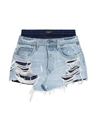 Alexander Wang Blue Denim Skirt With Shorts