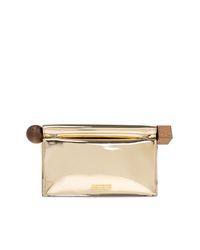 Jacquemus Natural Mirrored Gold Jacquemus Wooden Clutch Bag
