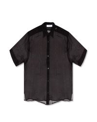 AMI Black Transparent Silk Shirt for men