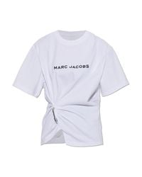 Marc Jacobs White Draped T-Shirt With Appliqué