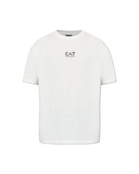 EA7 White T-Shirt With Print for men