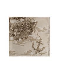 Moschino Natural Silk Scarf With Print